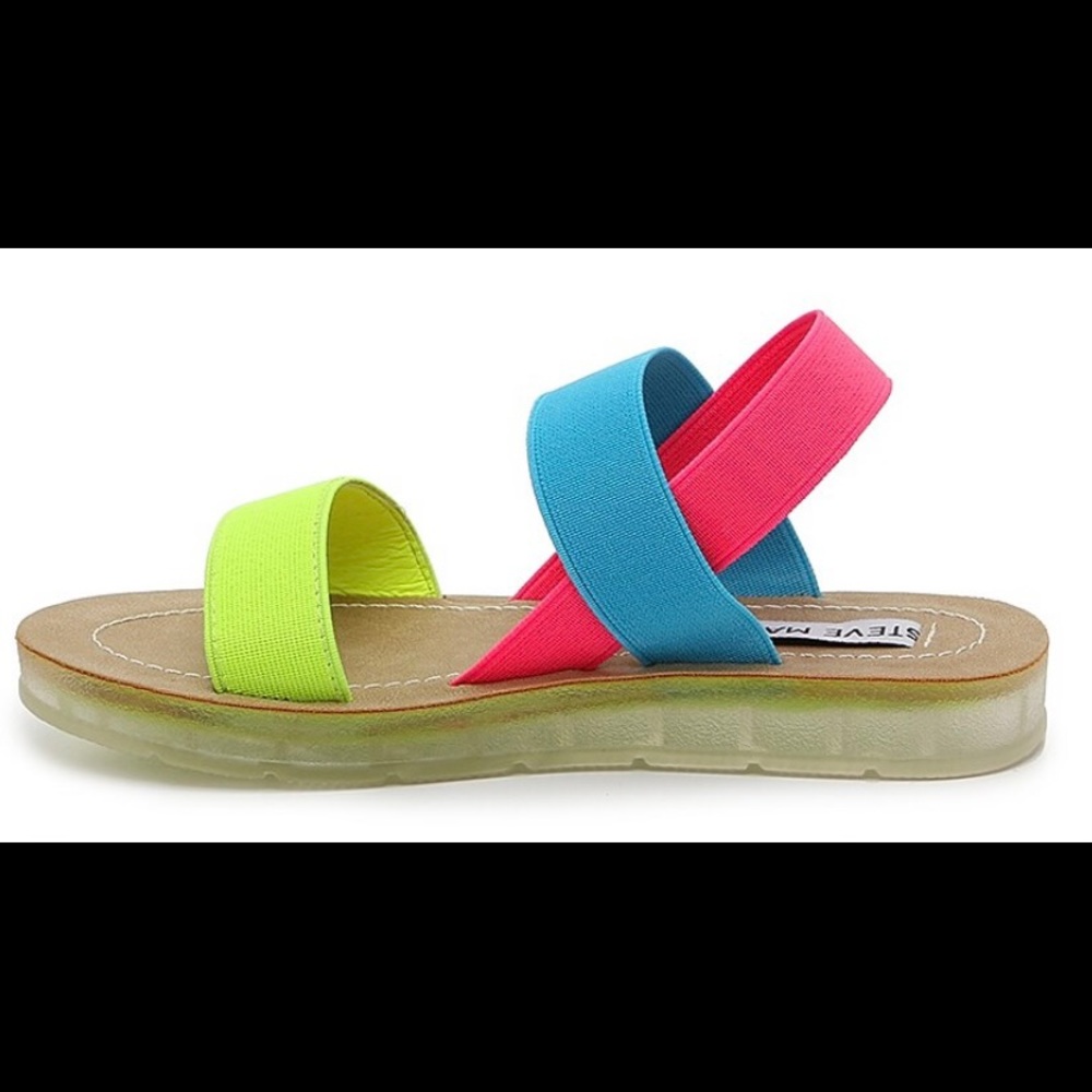 Steve Madden Neon Jprinny Sandals girls size 3